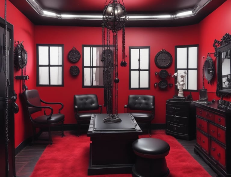 Elegant bedside table with scented candles and rose petals