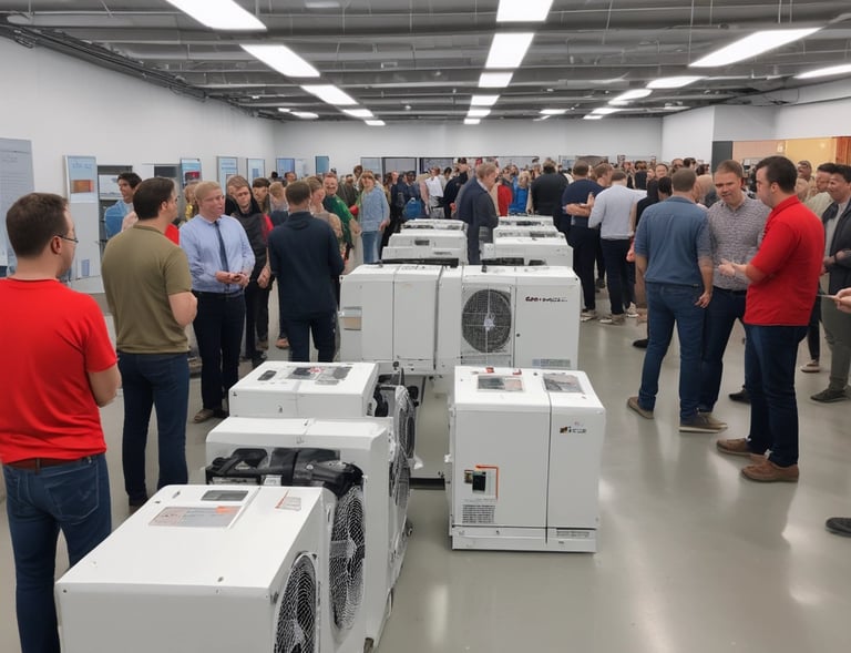Technician performing maintenance on a wall-mounted minisplit system.