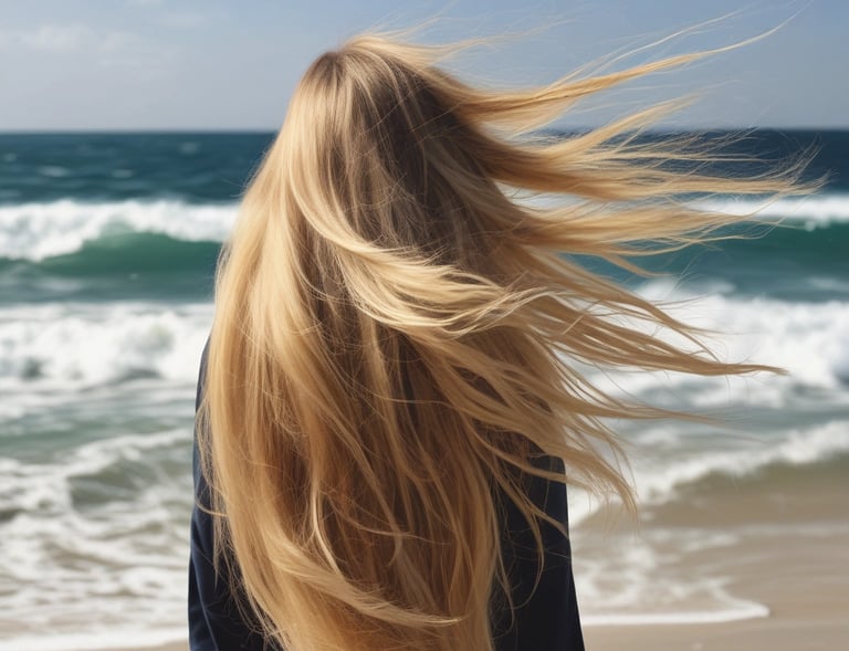 A warm, inviting photo of a white female with long blonde hair smiling softly in natural light.