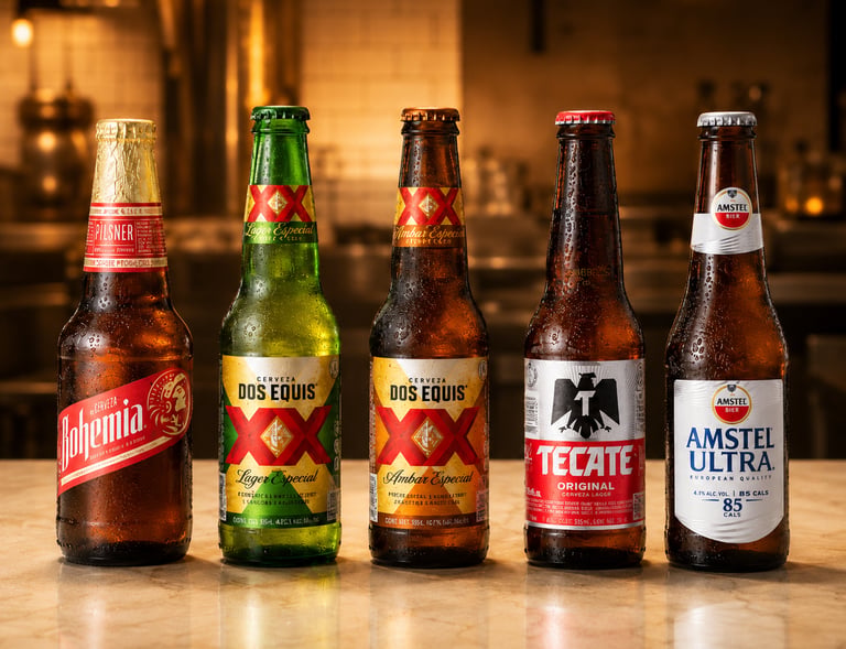 variedad de cervezas heladas para disfrutar