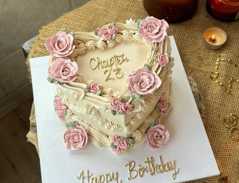 Vintage cake de cumpleaños