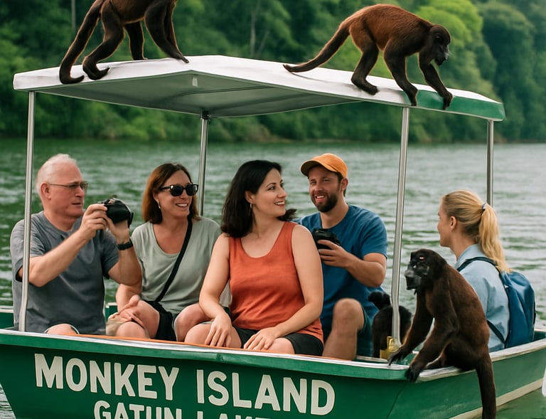 A vibrant cityscape of Panama with illuminated skyscrapers at night.