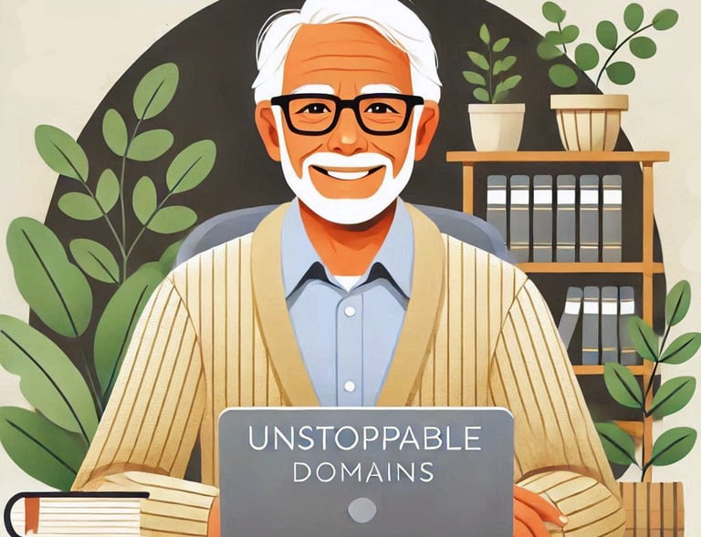 Old Man with tools using notebook computer