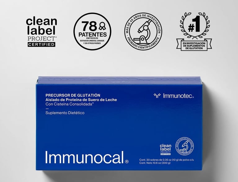 Immunocal: 30 sobres de 9gr de Cisteína Bioactiva, precursor del Glutation.