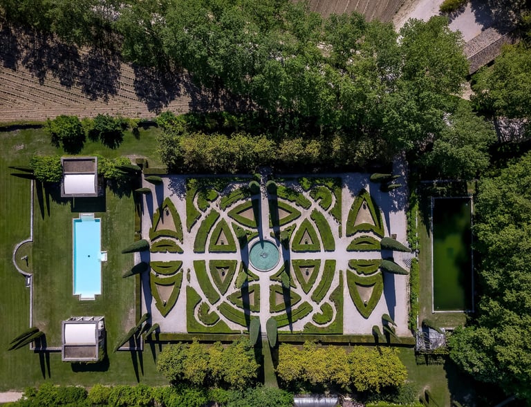 jardin à la française château de Sannes