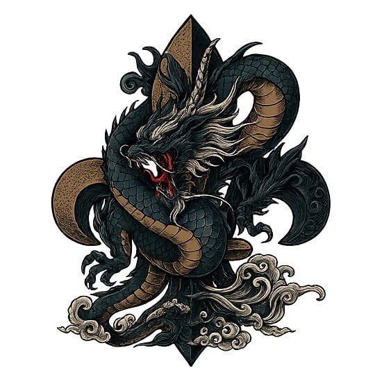 Custom graphic of a dragon.