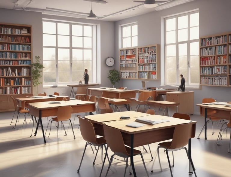 A modern and inspiring classroom setting with students in classe de seconde au lycee