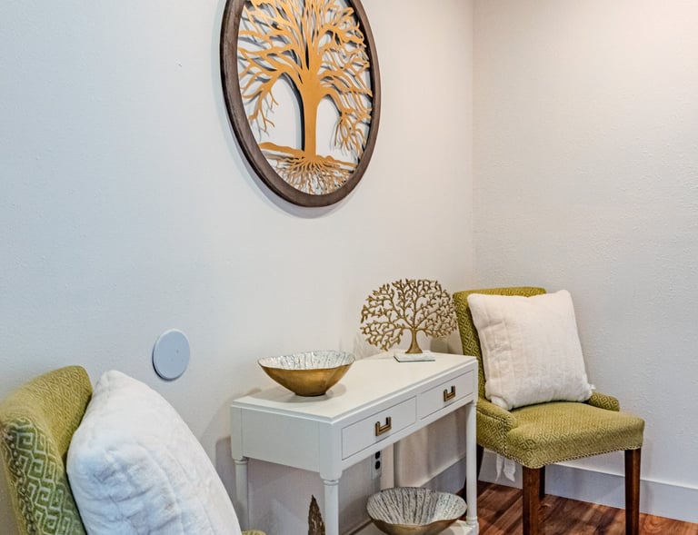 comforable sitting area   "Life is love and love if life."           