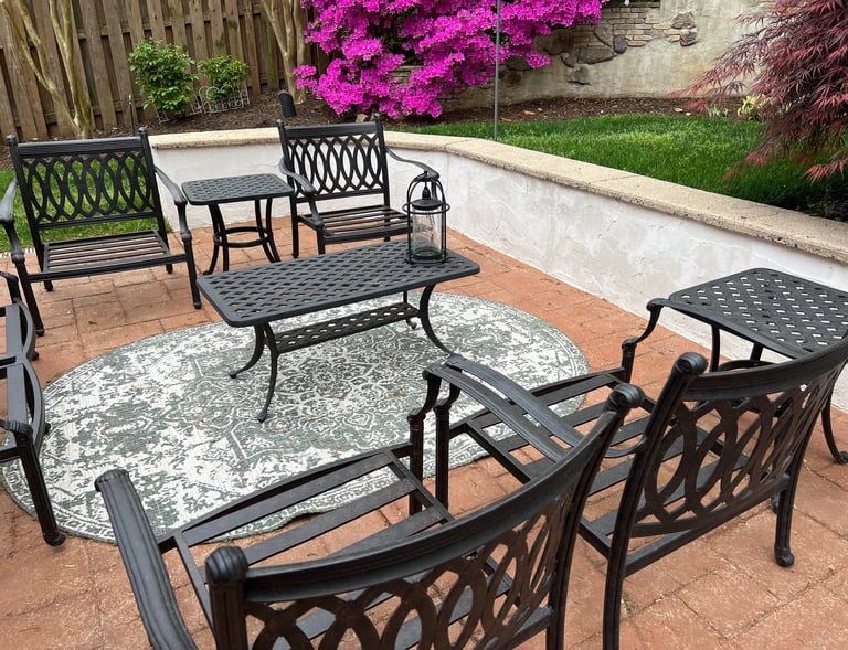 Rustic pavers with stucco wall