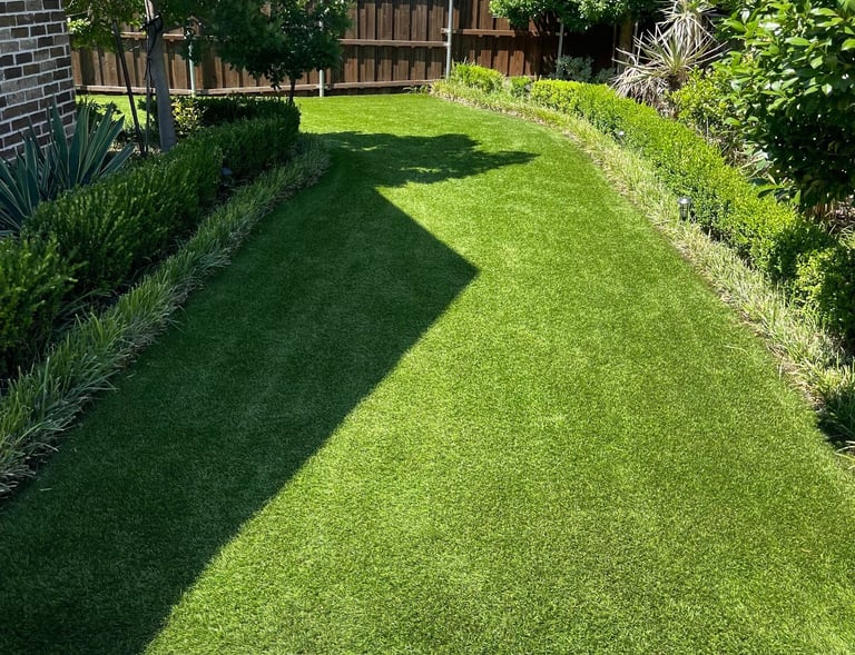 artificial turf yard cleaned in little elm texas