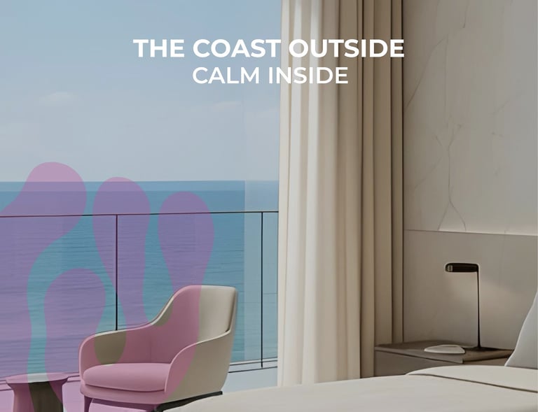 a bedroom with a view of the lagoon at cala sahl hasheesh