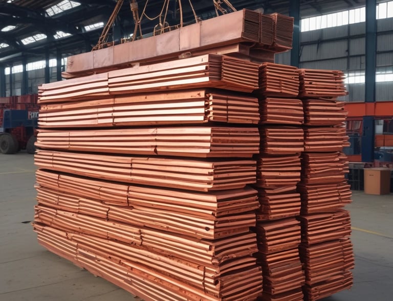 A close-up of various metals including copper and aluminum.