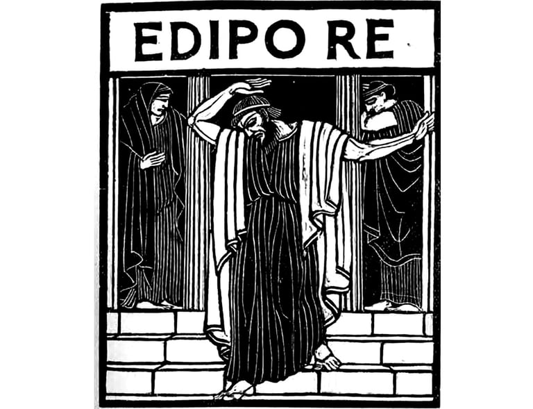 Adolfo de Carolis illustrated Romagnioli's translation of Sophocles' plays in 1929.