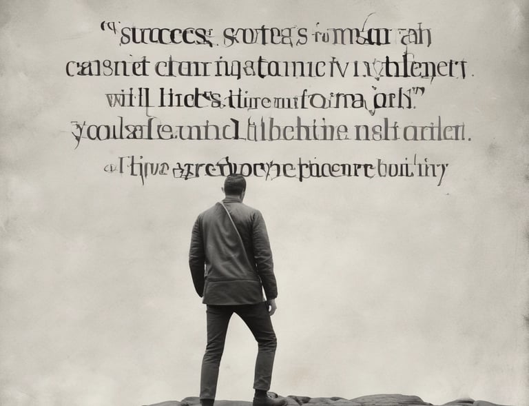 A motivational quote by Rabindranath Tagore is displayed on a dark wooden background with white, bold text. The quote emphasizes the virtue of selflessness and understanding the deeper meaning of life. Parts of green leaves are seen in the top right corner, adding a natural element.