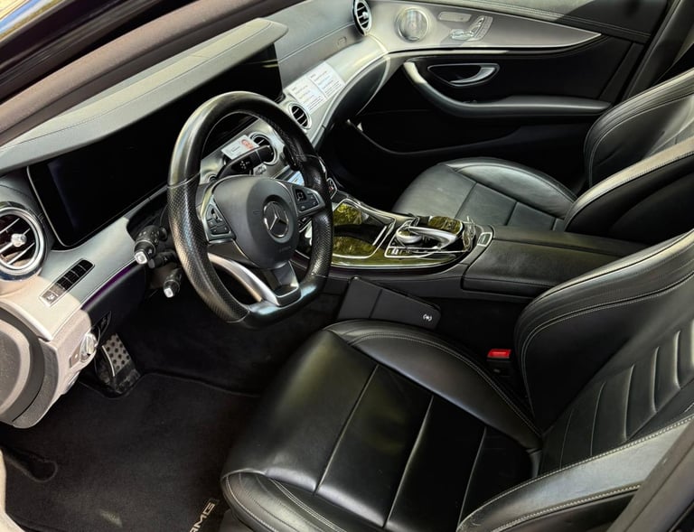 Interior design of a mercedes E-Class car. 