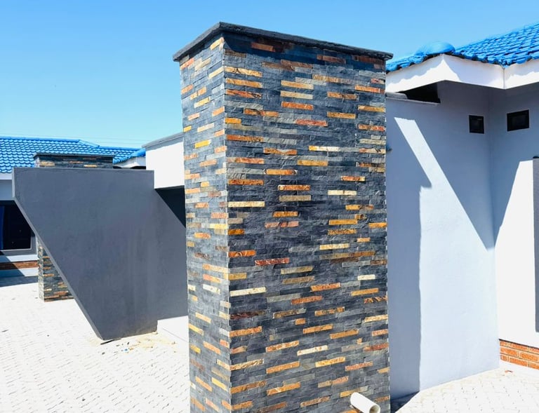 grey and rust cladding