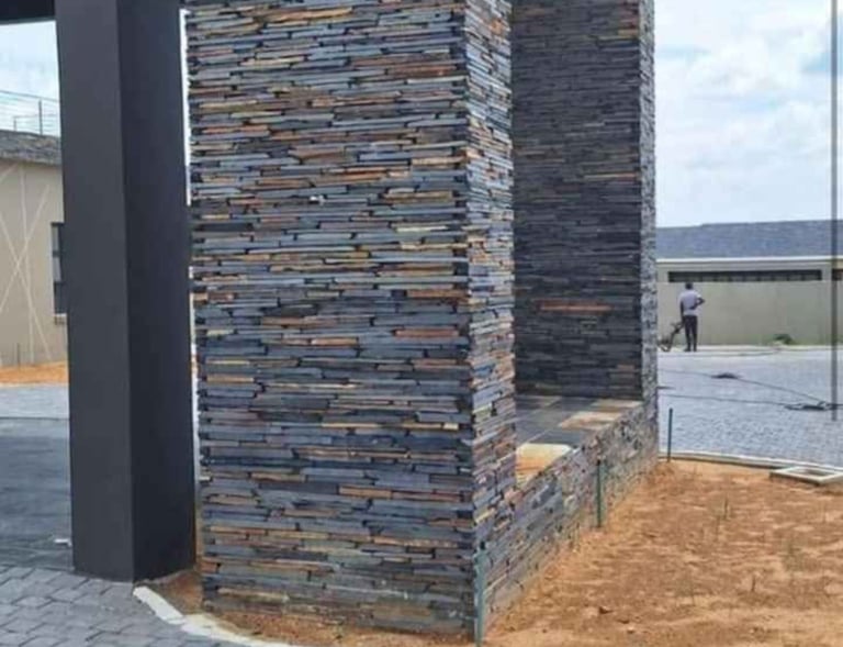 multi-colour strip walling