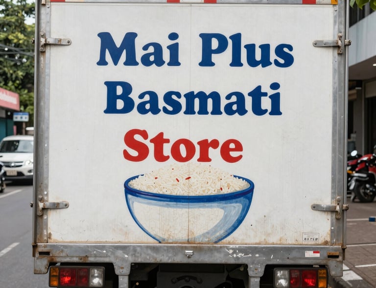 Happy family unpacking a 50kg bag of rice at their home in Kampala.