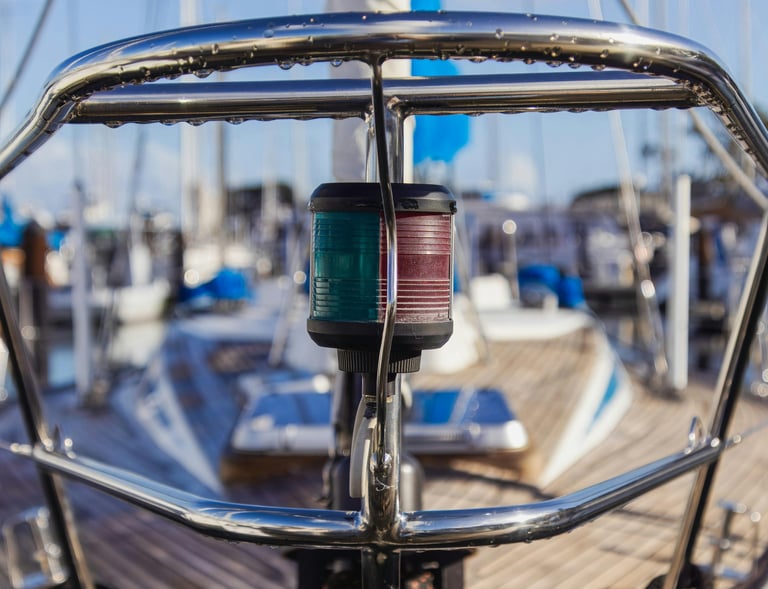 steel railing on a boat