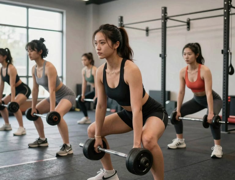Group of friends wearing Lumina Apparel pieces, laughing and enjoying a sunny day in the city.