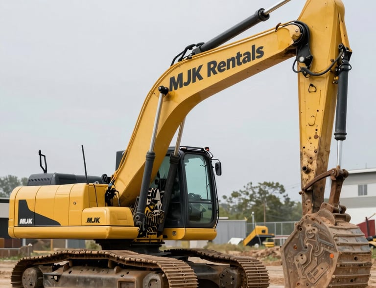 Close-up of a dumpster loaded with demolition rubble, showcasing the rugged durability of MJK Rentals’ containers.