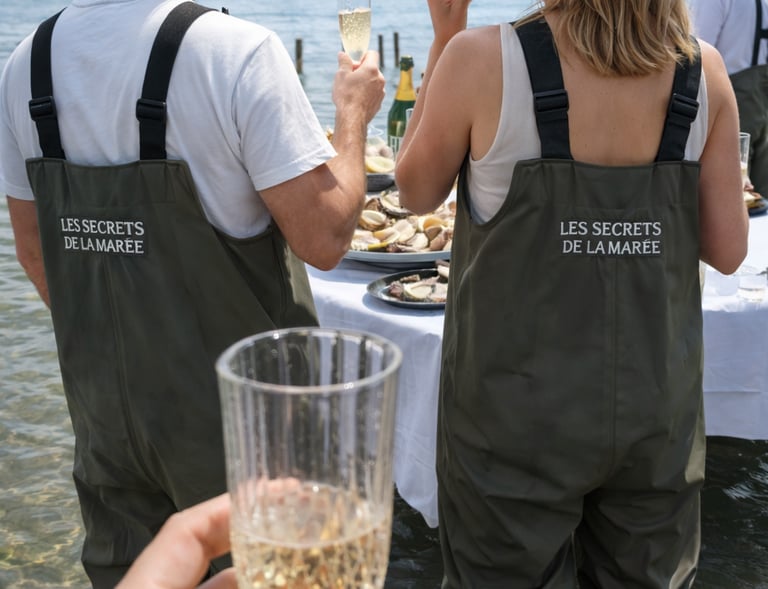 détail d’une expérience ostréicole immersive mettant en valeur les huîtres et le milieu marin