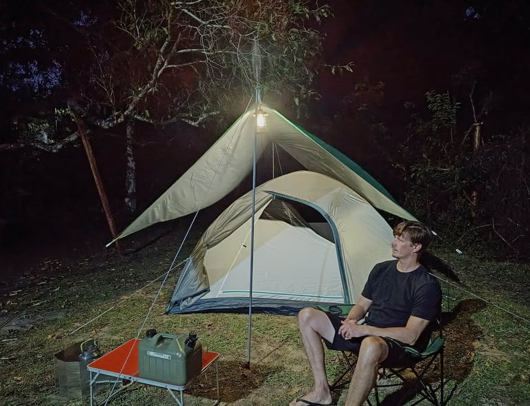 Acampamento Solo na Praia de Palmas em Governador Celso Ramos SC - Camping de Palmas