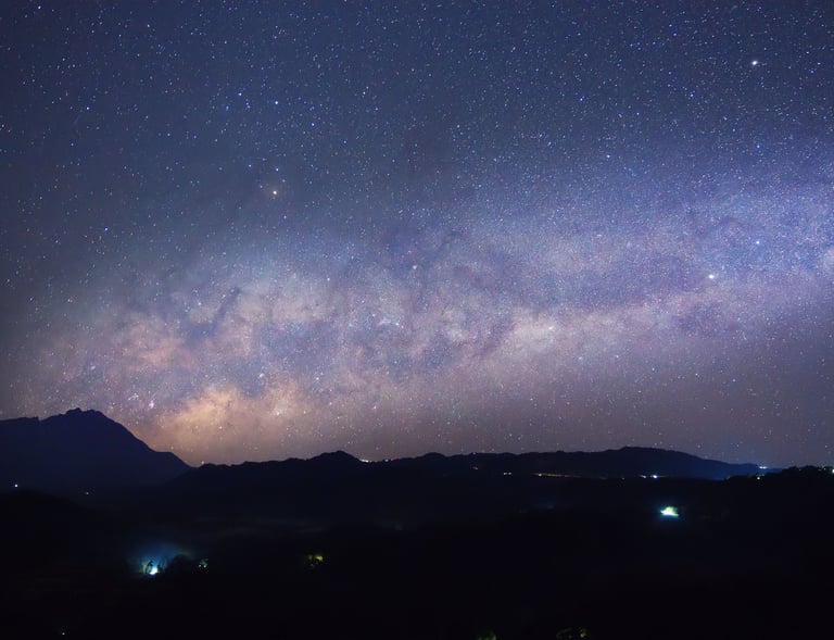 Sky full of stars above the landscape