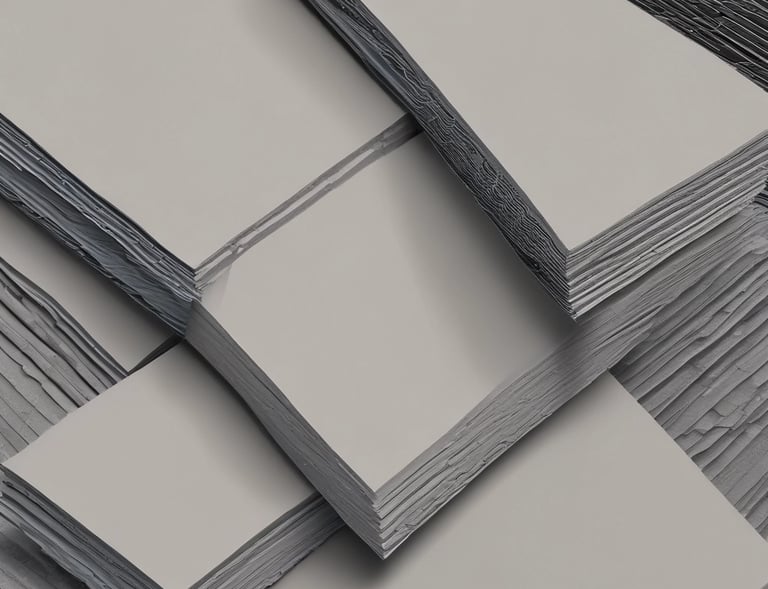 Array of fiber samples displayed alongside concrete test specimens on a lab bench.