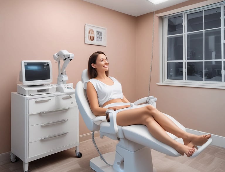 Cozy waiting area with feminine and elegant decor at Studio Ingrid Salles