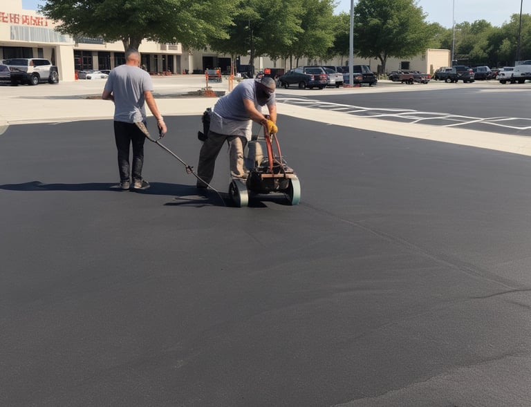 A commercial building exterior undergoing pressure washing, with water jet clearing away dirt.