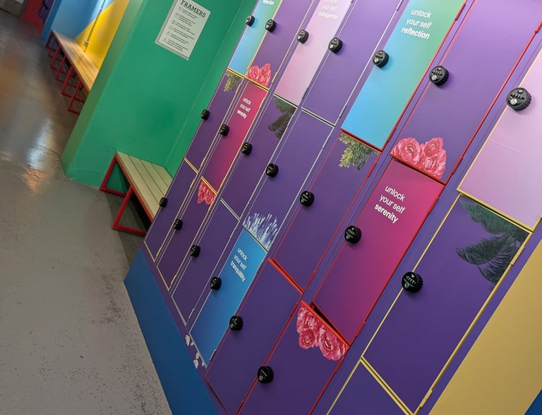 Custom printed graphics for gym lockers