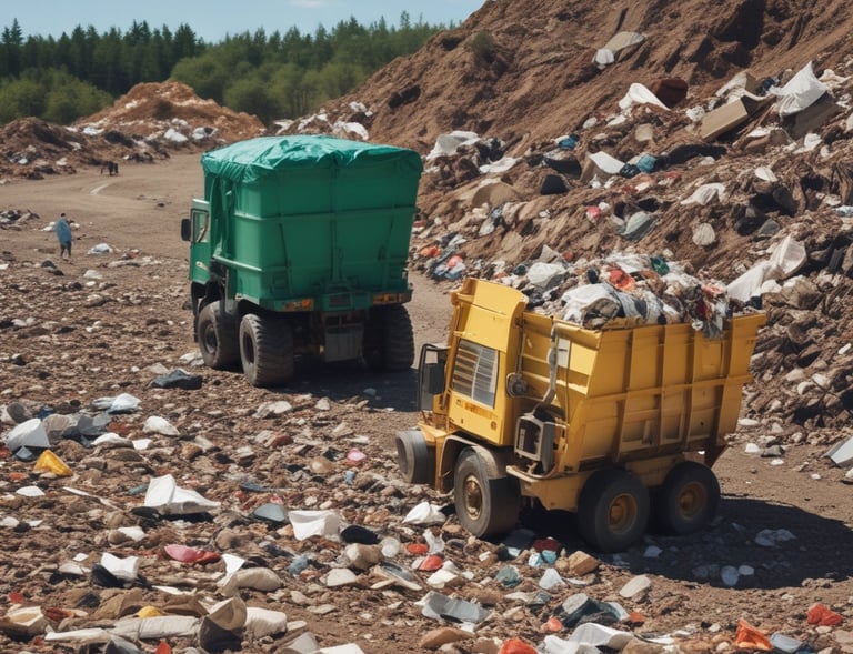 Close-up of recycled materials sorted and processed at the 10,000m² waste treatment facility.