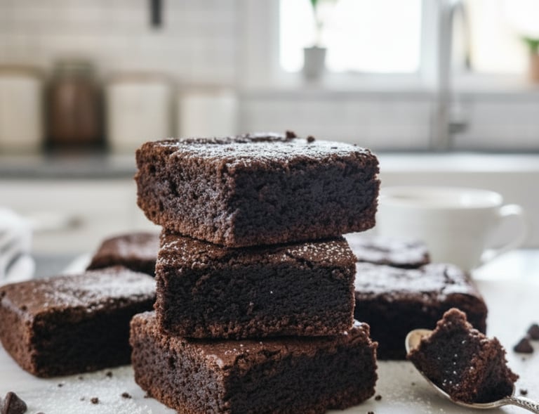 Brownies artesanales de Cocina con Ely, preparados con intenso chocolate y chips de chocolate, de te