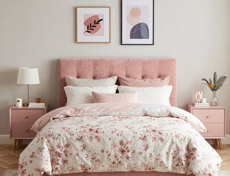 A bright and airy bedroom with white walls, a statement pendant light, and a comfortable reading chair by the window.