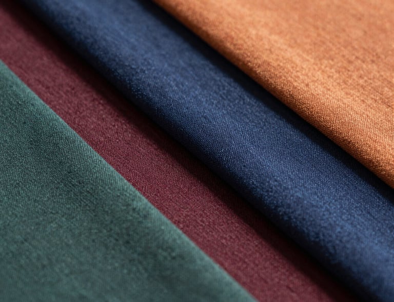 Fabric folder resting on a dark surface with subtle gold accents reflecting luxury and quality.