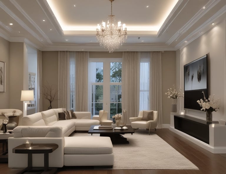 Interior remodel featuring open concept design with new flooring and lighting.