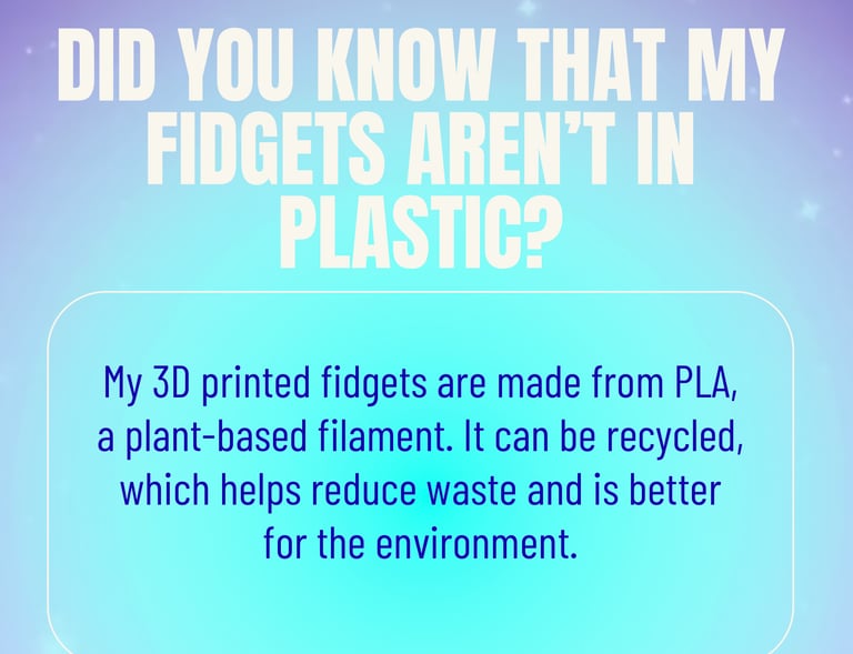 I choose PLA, a plant derived filament, to 3D print