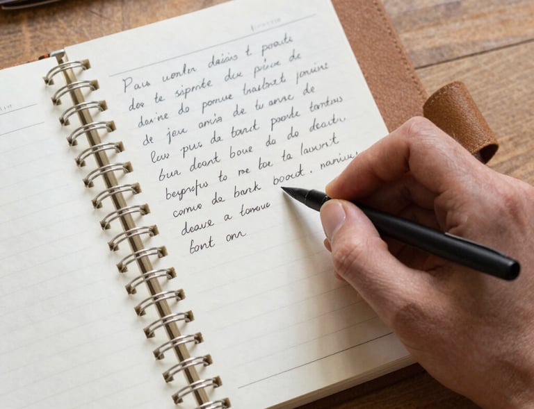 Close-up of hands gently holding a journal, symbolizing personal growth and self-reflection in IFS practice.
