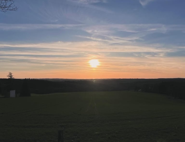 Sunset over the Correze landscape