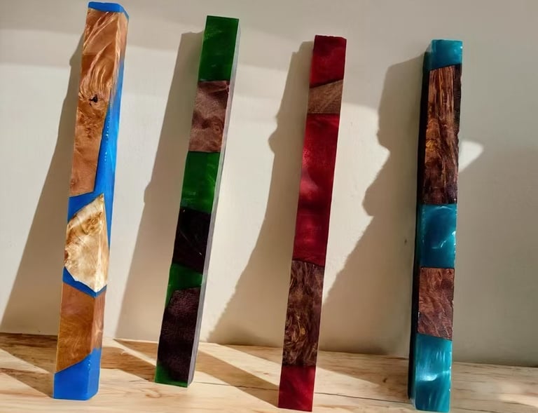 cigarette wood holders resin stabilized wood block 