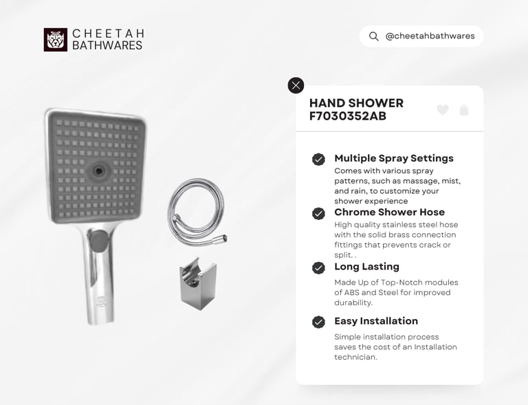 Hand Shower F7030352AB CHEETAH BATHWARES