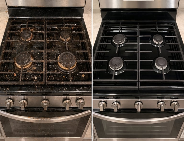 MC Cleaning Services before and after stove cleaning san diego cleaning