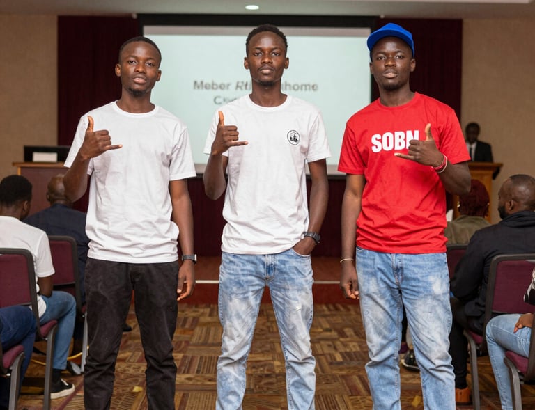 A group photo of the founding members smiling together during a resilience workshop.