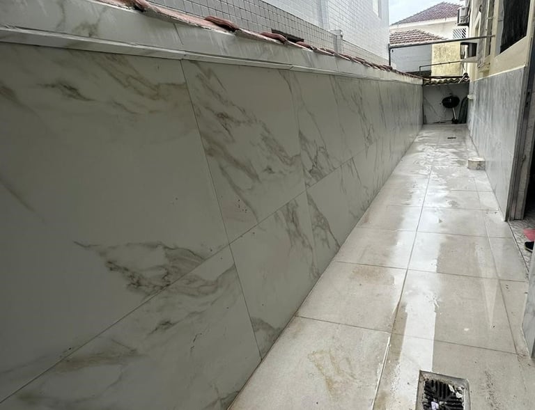 Reforma quintal porcelanato em santos