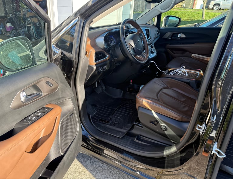 clean front drivers seat of mini-van