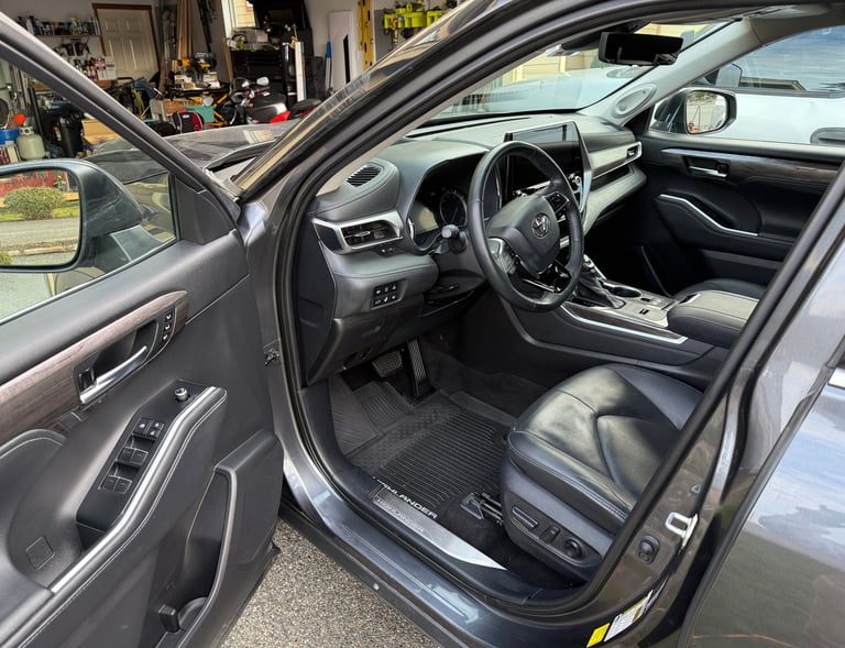 clean front seat of suv on drivers side