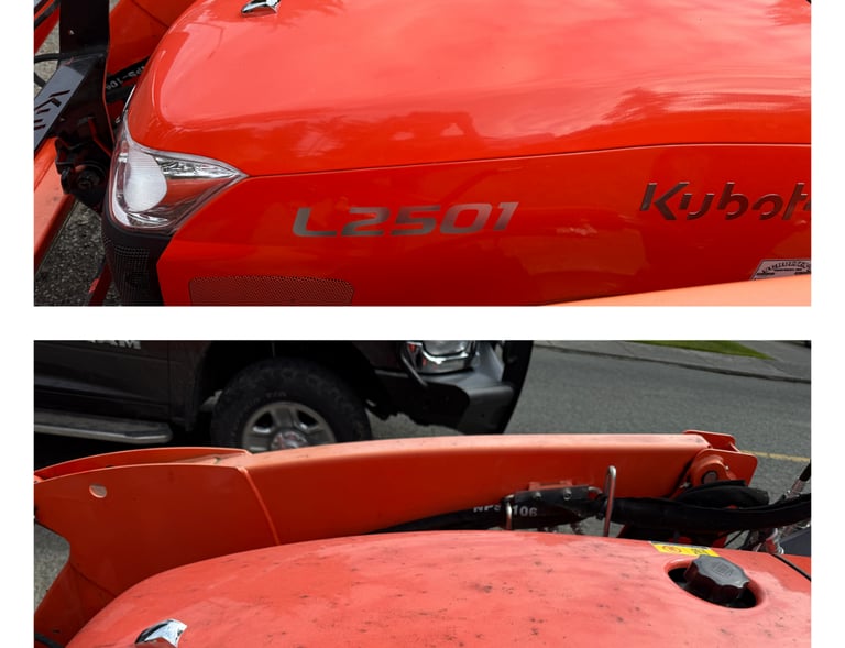 before and after of kubota tractor cleaning