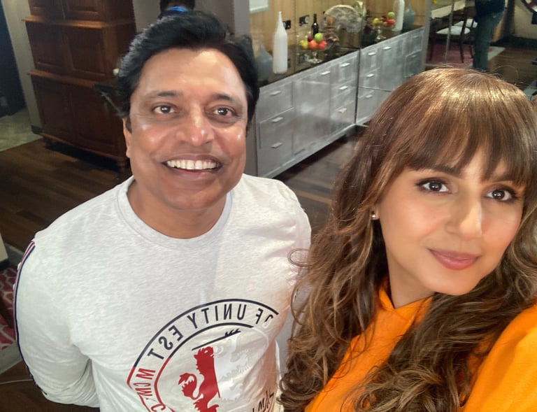 Huma Qureshi with acting guru Atul Mathur
