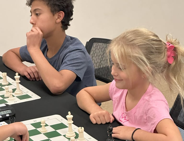 Children playing chess at a practice chess tournament at the Henderson Multi-Gen Rec Center in NV